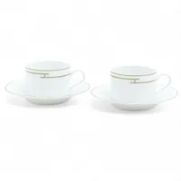 エルメス リズム カップ&ソーサー 陶器 グリーン 2客セット 底印