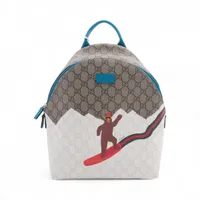 R⭐︎次回発送,.。GUCCI GG スプリームチルドレンリュックPVC馬柄 グッチ GGスプリーム チルドレンズ PVC×レザー バックパック/リュック