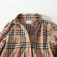 バーバリー ノバチェック ティッシ期 コットン×ポリウレタン シャツ