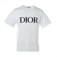 ディオール コットン Tシャツ XS メンズ ホワイト×ネイビー