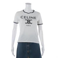 セリーヌ コットン Tシャツ XL メンズ ホワイト 2X50C671Q スタッズ