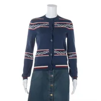 エルメス 23SS カシミヤ×シルク カーディガン 34 レディース ブルー