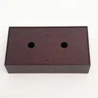 エルメス プレイヤードPM ティッシュボックス レザー×ウッド ブラウン