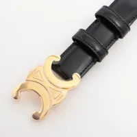 CELINE トリオンフ ベルトレザー 75cm セリーヌ トリオンフ ベルト 75 レザー×GP ブラック×ゴールド AP168157