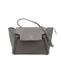 ［美品］CELINE ベルトバッグ ミニ ハンドバッグ 2WAY グレー セリーヌ ベルトバッグ ミニ レザー 2WAYハンドバッグ グレー WZ718204
