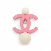 シャネル トナカイ 01A ブローチ レジン×メタル ブルー ココマーク