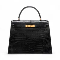 エルメス ケリー28 セリエ ポロサス ブラック ゴールド金具 ○B:1972年