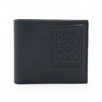 ロエベ アナグラム レザー コンパクトウォレット ネイビー A4632150