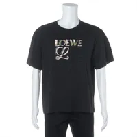 ロエベ 22SS コットン シャツ 40 メンズ ブラック×イエロー 総柄