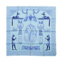 エルメス カレ90 TUTANKHAMUN ツタンカーメン スカーフ シルク ブルー