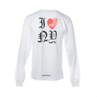 クロムハーツl Love New York ロングTシャツ ホワイト クロムハーツ ロングTシャツ コットン サイズM ホワイト ハート I LOVE