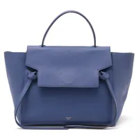 セリーヌ ベルトバッグ レザー 2WAYハンドバッグ ブルー