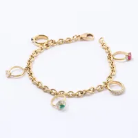 ギメル 色石 ダイヤ ブレスレット 18K