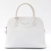 エルメス ボリード31 ヴォーエプソン ホワイト シルバー金具