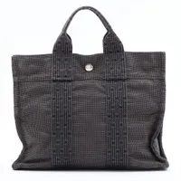 エルメス エールラインPM キャンバス トートバッグ グレー