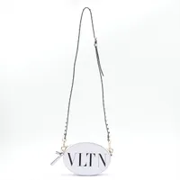 ヴァレンティノ VLTN レザー ショルダーバッグ ホワイト ＡＢランク