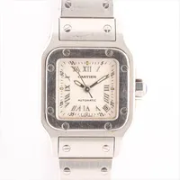 カルティエ サントスガルベSM 2423 SS AT シルバー文字盤 ABランクの