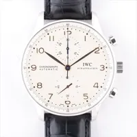 IWC ポルトギーゼ クロノグラフ IW371401 SS×革 AT 白文字盤 Ａランク