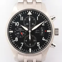 IWC パイロットウォッチ クロノグラフ IW377704 SS AT 黒文字盤 ＡＢランク