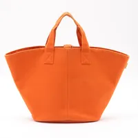 エルメス パニエドプラージュPM トワルオフィシエ トートバッグ オレンジ