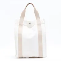 エルメス ボラボラカバス キャンバス トートバッグ アイボリー シルバー金具