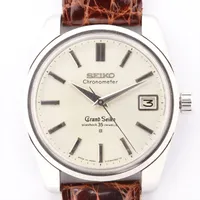 グランドセイコー SS×革 手巻き シルバー文字盤