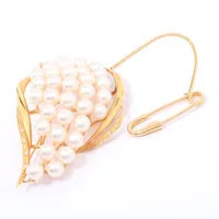 ノンブランド パール ダイヤ ブローチ K18