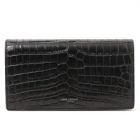 サンローランパリ クロコ型押し ウォレット ブラック