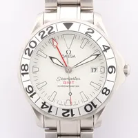 オメガ シーマスター GMT クロノメーター 2538.20 SS AT 白文字盤 ＡＢランク