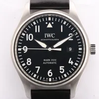 IWC パイロット マーク?? IW327009 SS×革 AT 黒文字盤 ＡＢランク