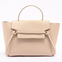 セリーヌ ベルトバッグ レザー 2WAYハンドバッグ ベージュ