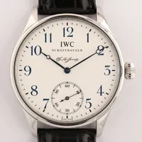 IWC ポルトギーゼ IW544203 SS×社外革 手巻き 白文字盤 ＡＢランク