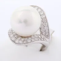 ノンブランド パール ダイヤ リング Pt900 15.0mm