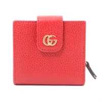 グッチ GGマーモント 523193 レザー 財布 レッド ＡＢランク