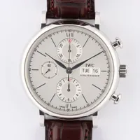 IWC ポートフィノ クロノグラフ IW391009 SS×革 AT アイスブルー文字盤 Ａランク