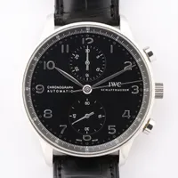 IWC ポルトギーゼ IW371447 SS×革 AT 黒文字盤 ＡＢランク