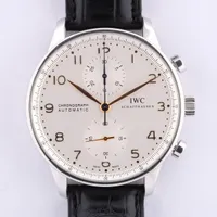 IWC ポルトギーゼ IW371445 SS×革 AT アイスブルー文字盤 ＡＢランク