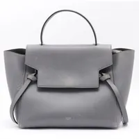 セリーヌ ベルトバッグ レザー 2WAYハンドバッグ グレー