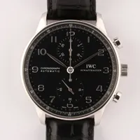 IWC ポルトギーゼ IW371447 SS×革 AT 黒文字盤 ＡＢランク