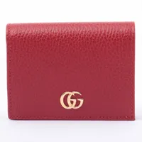 グッチ GGマーモント 456126 レザー 財布 レッド Ａランク