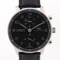 IWC ポルトギーゼ IW371447 SS×革 AT 黒文字盤 ＡＢランク