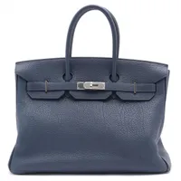 エルメス バーキン35 フィヨルド ブルーサフィール シルバー金具