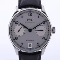 IWC ポルトギーゼ IW500705 SS×革 AT アイスブルー文字盤 Ａランク