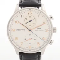 IWC ポルトギーゼ IW371401 SS×革 AT アイスブルー文字盤 ＡＢランク