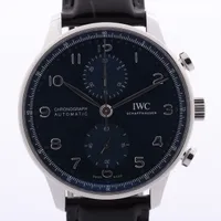 IWC ポルトギーゼ IW371606 SS×革 AT 青文字盤 Ａランク