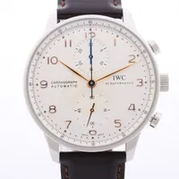 IWC ポルトギーゼ IW371445 SS×社外革 AT 白文字盤 Ａランク