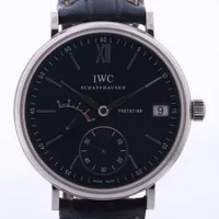 IWC ポートフィノ SS×社外革 手巻き 青文字盤 ＡＢランク