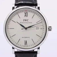 IWC ポートフィノ IW356501 SS×革 AT アイスブルー文字盤 ＡＢランク