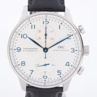 IWC ポルトギーゼ IW371446 SS×革 AT アイスブルー文字盤 ＡＢランク