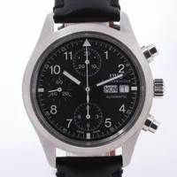 IWC フリーガー IW370607 SS×社外革 AT 黒文字盤 ＡＢランク